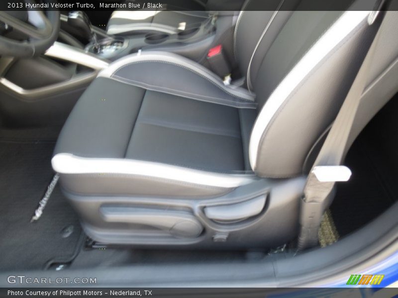 Marathon Blue / Black 2013 Hyundai Veloster Turbo