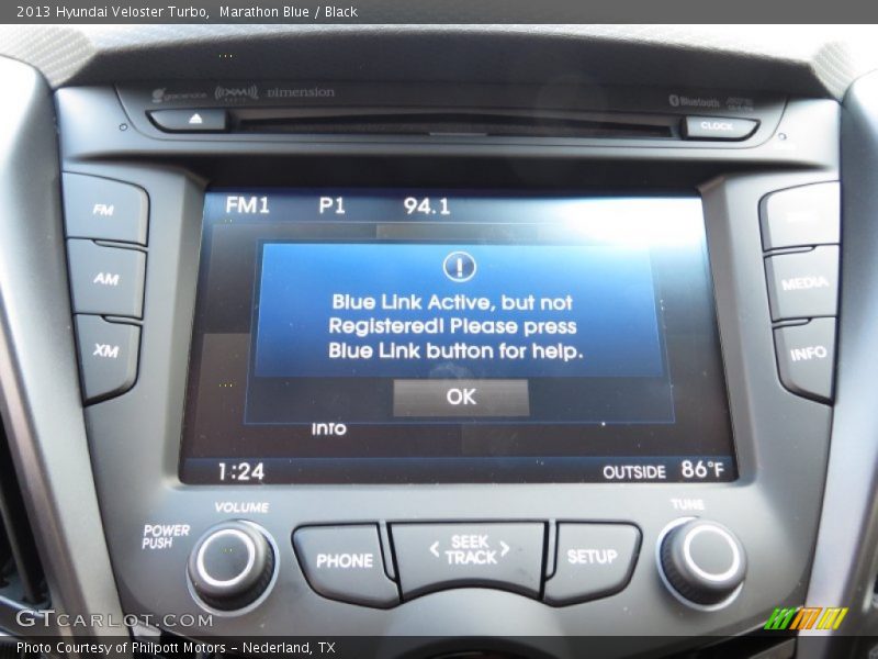 Marathon Blue / Black 2013 Hyundai Veloster Turbo
