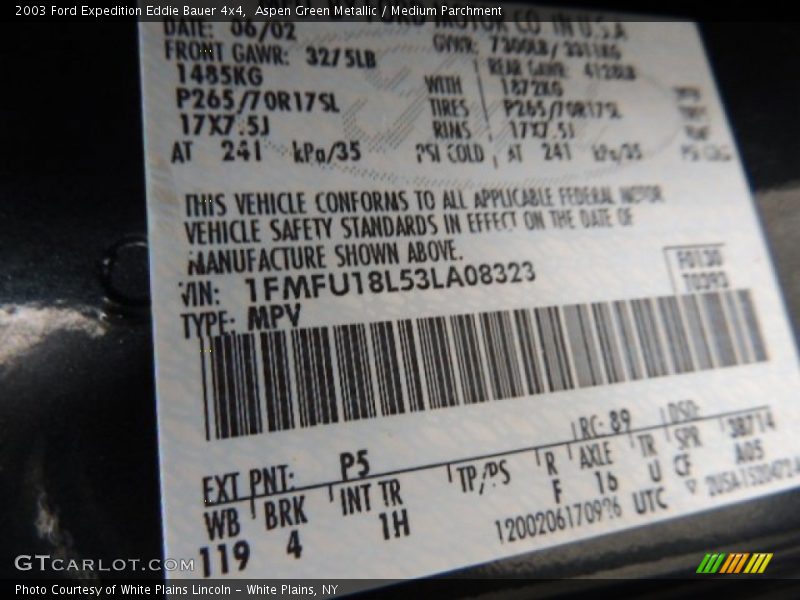 Aspen Green Metallic / Medium Parchment 2003 Ford Expedition Eddie Bauer 4x4
