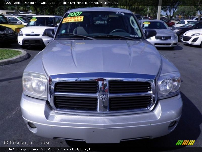 Bright Silver Metallic / Medium Slate Gray 2007 Dodge Dakota SLT Quad Cab