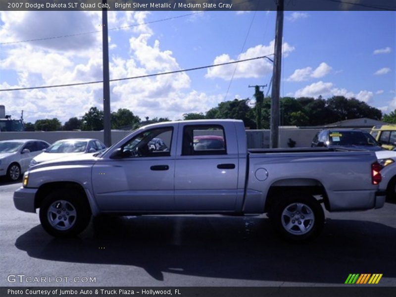 Bright Silver Metallic / Medium Slate Gray 2007 Dodge Dakota SLT Quad Cab