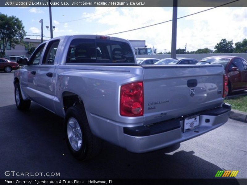 Bright Silver Metallic / Medium Slate Gray 2007 Dodge Dakota SLT Quad Cab