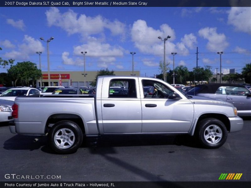 Bright Silver Metallic / Medium Slate Gray 2007 Dodge Dakota SLT Quad Cab