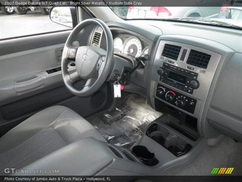 Bright Silver Metallic / Medium Slate Gray 2007 Dodge Dakota SLT Quad Cab