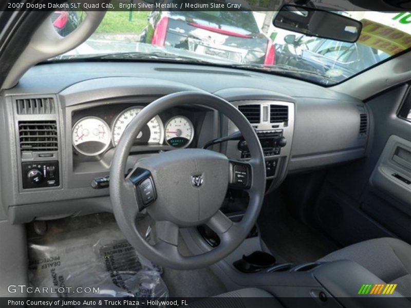 Bright Silver Metallic / Medium Slate Gray 2007 Dodge Dakota SLT Quad Cab