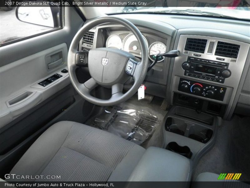 Bright Silver Metallic / Medium Slate Gray 2007 Dodge Dakota SLT Quad Cab