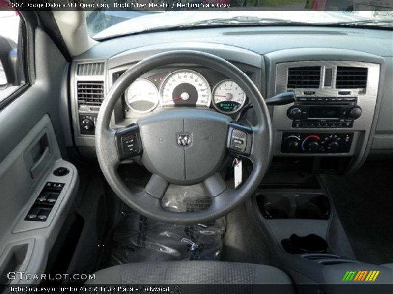 Bright Silver Metallic / Medium Slate Gray 2007 Dodge Dakota SLT Quad Cab