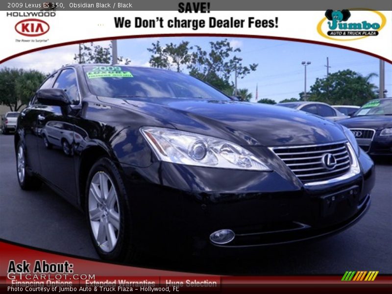 Obsidian Black / Black 2009 Lexus ES 350