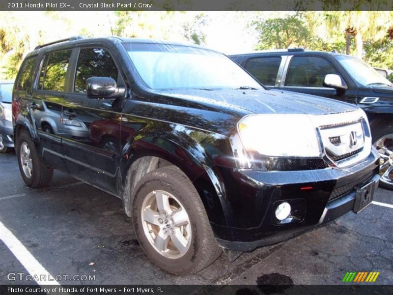 Crystal Black Pearl / Gray 2011 Honda Pilot EX-L