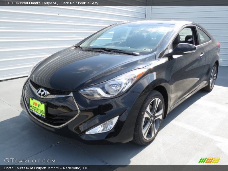 Black Noir Pearl / Gray 2013 Hyundai Elantra Coupe SE