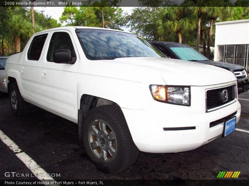 White / Beige 2008 Honda Ridgeline RTX