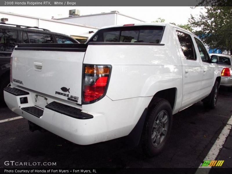 White / Beige 2008 Honda Ridgeline RTX