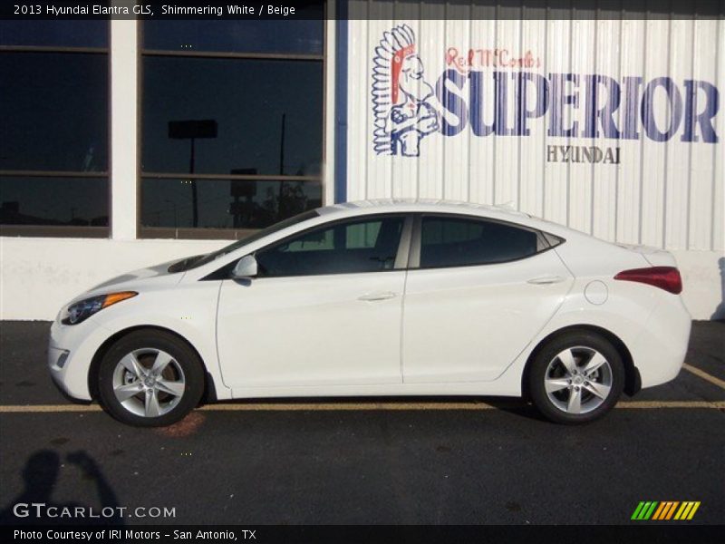 Shimmering White / Beige 2013 Hyundai Elantra GLS