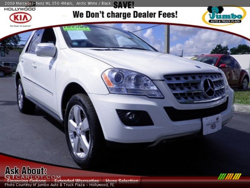 Arctic White / Black 2009 Mercedes-Benz ML 350 4Matic