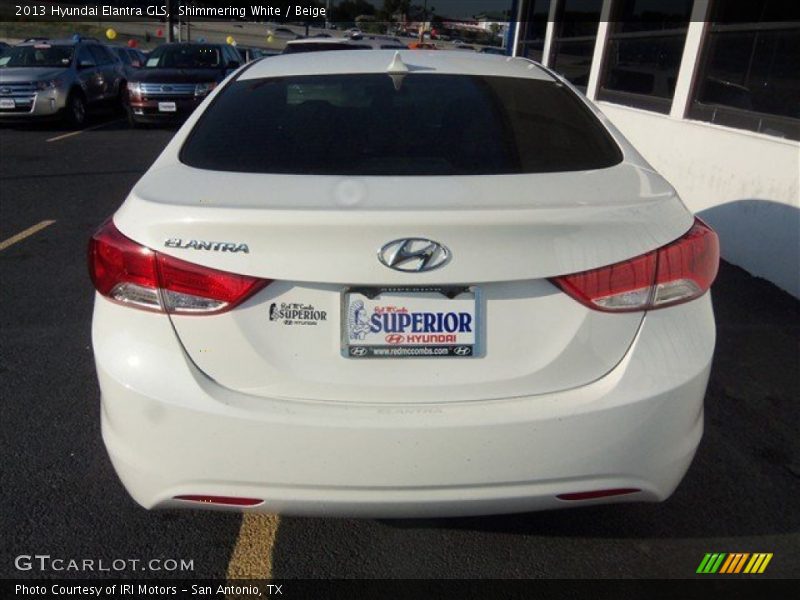 Shimmering White / Beige 2013 Hyundai Elantra GLS
