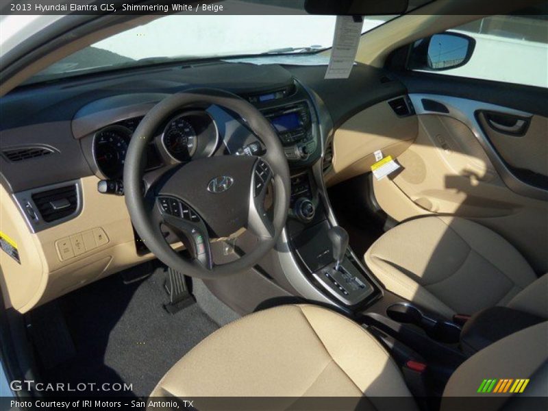 Shimmering White / Beige 2013 Hyundai Elantra GLS