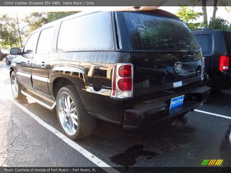 Sable Black / Grey 2003 Cadillac Escalade ESV AWD