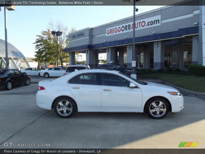 Bellanova White Pearl / Ebony 2012 Acura TSX Technology Sedan