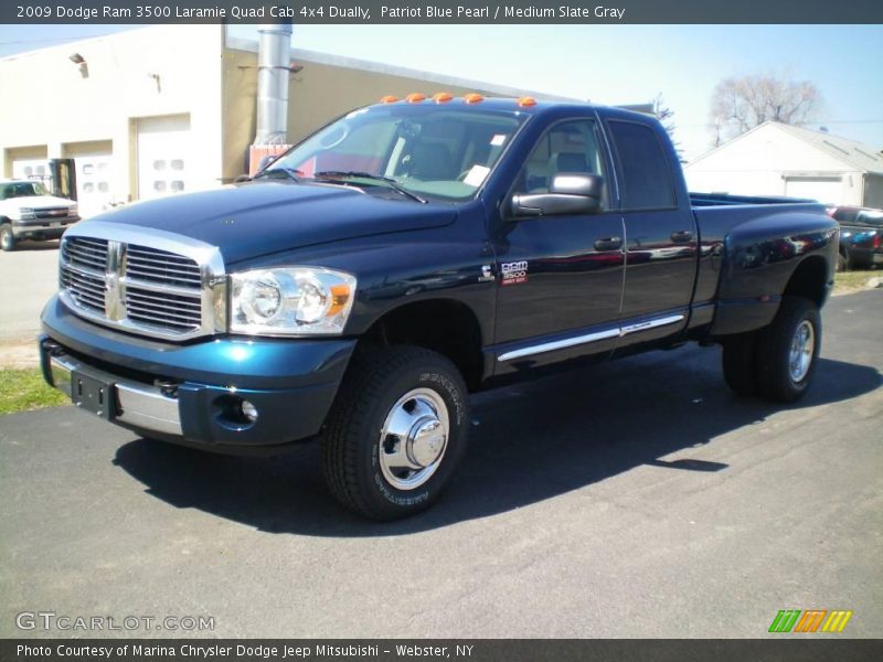 Patriot Blue Pearl / Medium Slate Gray 2009 Dodge Ram 3500 Laramie Quad Cab 4x4 Dually