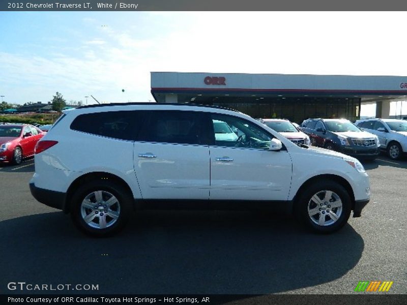 White / Ebony 2012 Chevrolet Traverse LT