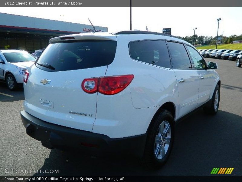 White / Ebony 2012 Chevrolet Traverse LT