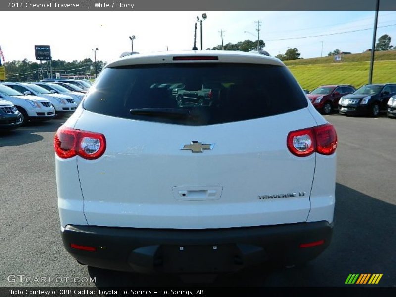 White / Ebony 2012 Chevrolet Traverse LT