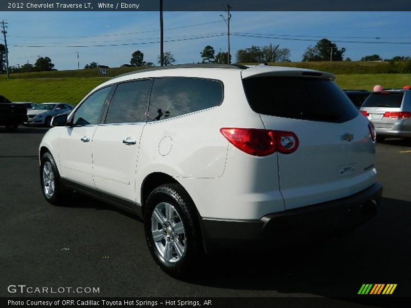 White / Ebony 2012 Chevrolet Traverse LT
