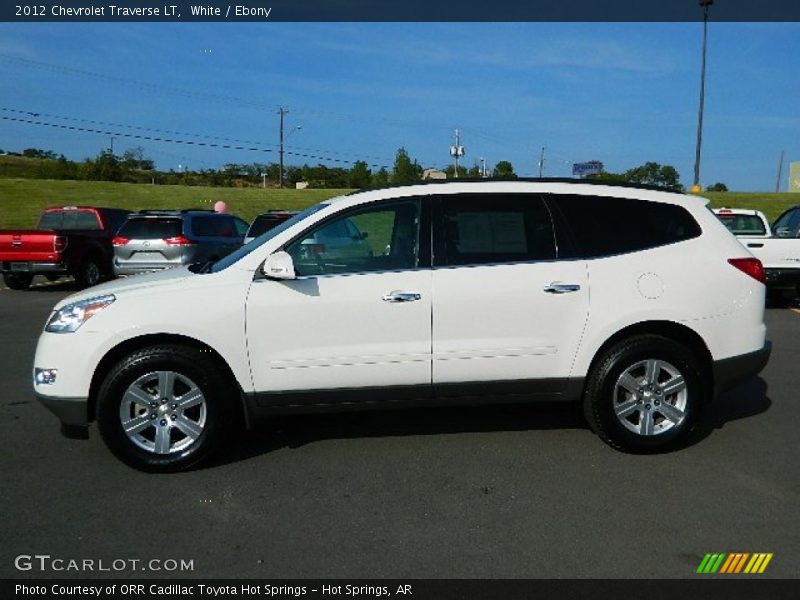 White / Ebony 2012 Chevrolet Traverse LT