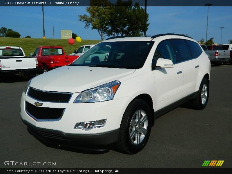 White / Ebony 2012 Chevrolet Traverse LT