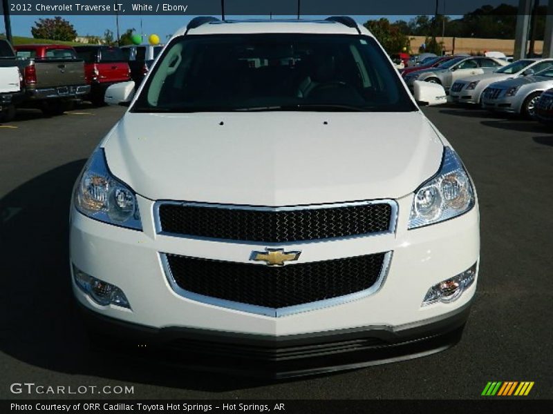 White / Ebony 2012 Chevrolet Traverse LT