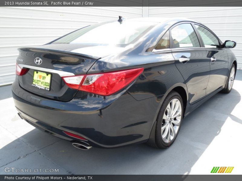 Pacific Blue Pearl / Gray 2013 Hyundai Sonata SE