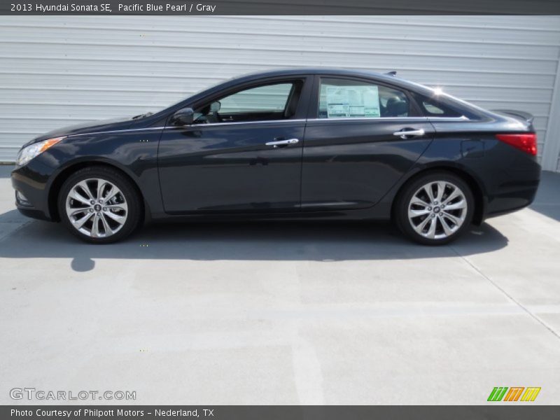 Pacific Blue Pearl / Gray 2013 Hyundai Sonata SE