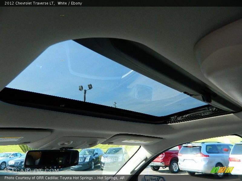 White / Ebony 2012 Chevrolet Traverse LT