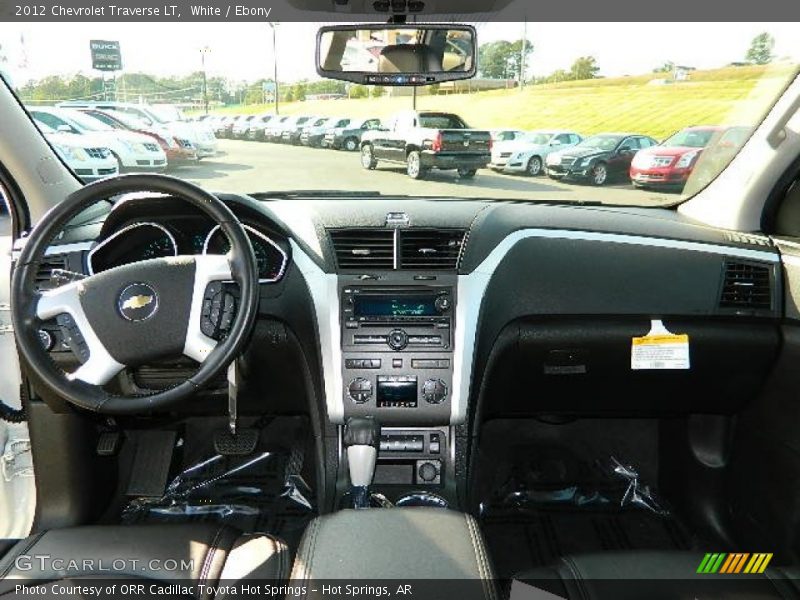 White / Ebony 2012 Chevrolet Traverse LT