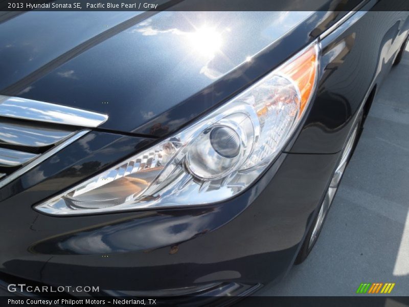 Pacific Blue Pearl / Gray 2013 Hyundai Sonata SE