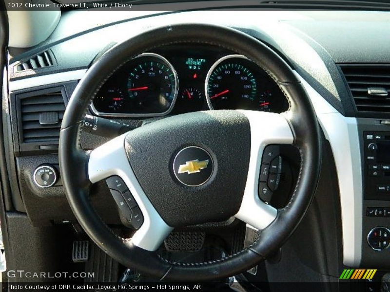 White / Ebony 2012 Chevrolet Traverse LT