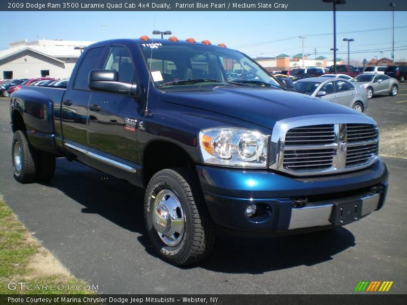 Patriot Blue Pearl / Medium Slate Gray 2009 Dodge Ram 3500 Laramie Quad Cab 4x4 Dually