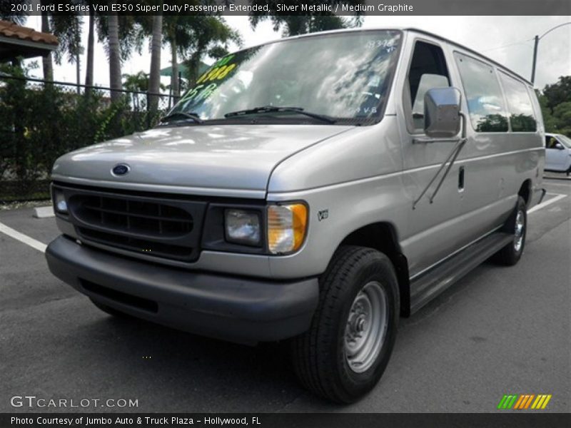 Silver Metallic / Medium Graphite 2001 Ford E Series Van E350 Super Duty Passenger Extended