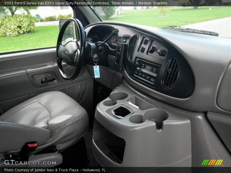 Silver Metallic / Medium Graphite 2001 Ford E Series Van E350 Super Duty Passenger Extended