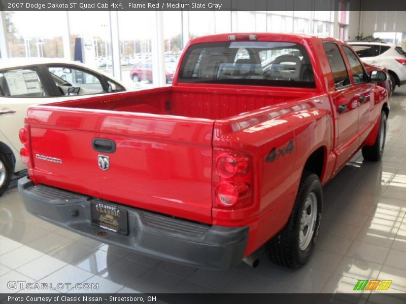 Flame Red / Medium Slate Gray 2007 Dodge Dakota ST Quad Cab 4x4