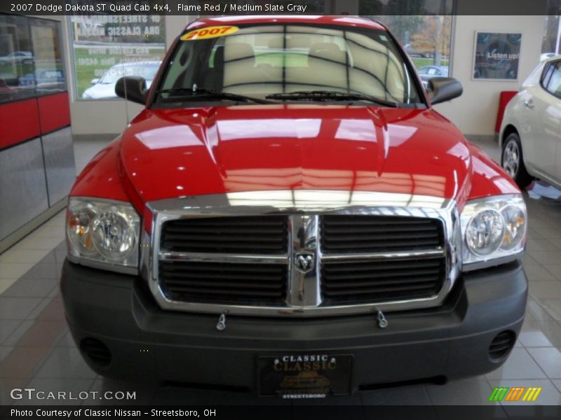 Flame Red / Medium Slate Gray 2007 Dodge Dakota ST Quad Cab 4x4