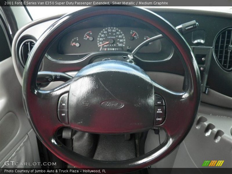 Silver Metallic / Medium Graphite 2001 Ford E Series Van E350 Super Duty Passenger Extended