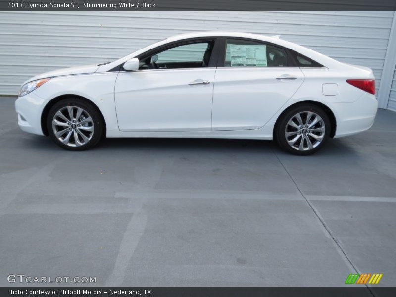 Shimmering White / Black 2013 Hyundai Sonata SE