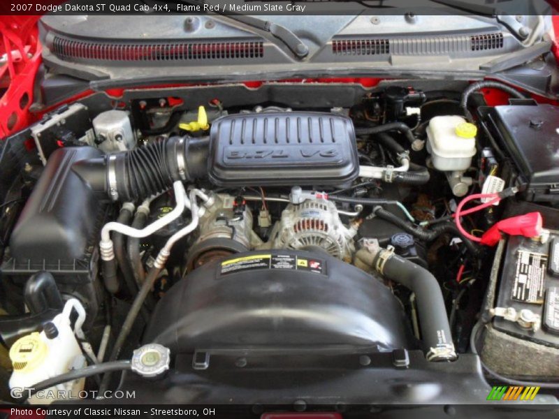 Flame Red / Medium Slate Gray 2007 Dodge Dakota ST Quad Cab 4x4
