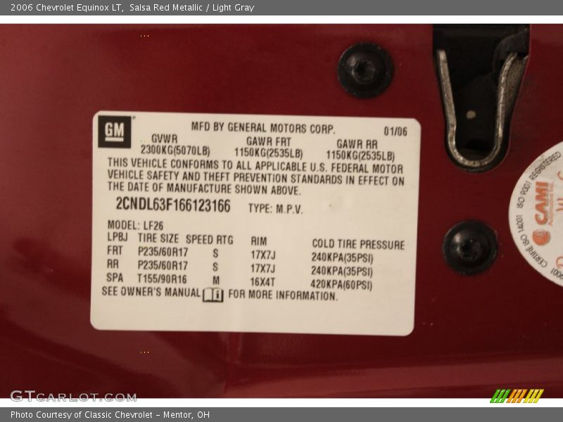 Salsa Red Metallic / Light Gray 2006 Chevrolet Equinox LT