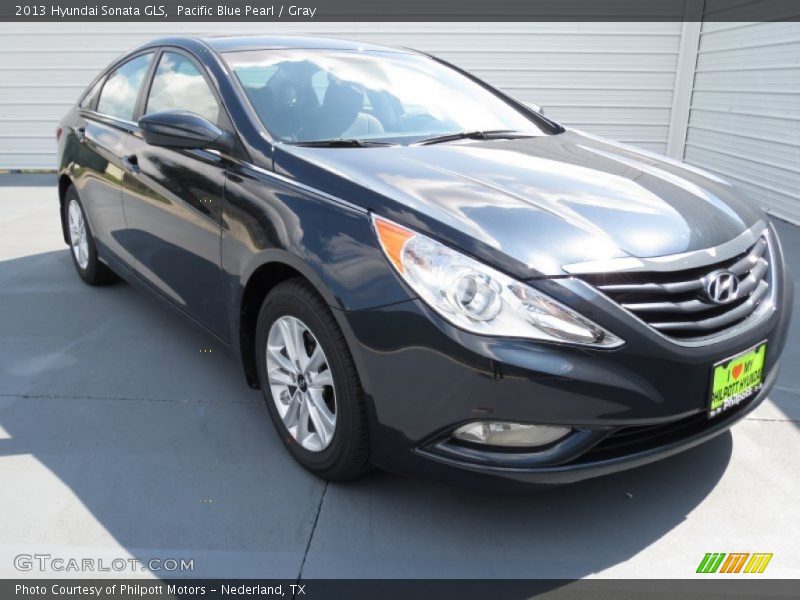 Pacific Blue Pearl / Gray 2013 Hyundai Sonata GLS
