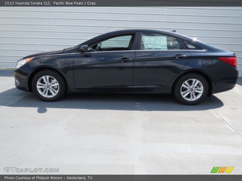 Pacific Blue Pearl / Gray 2013 Hyundai Sonata GLS