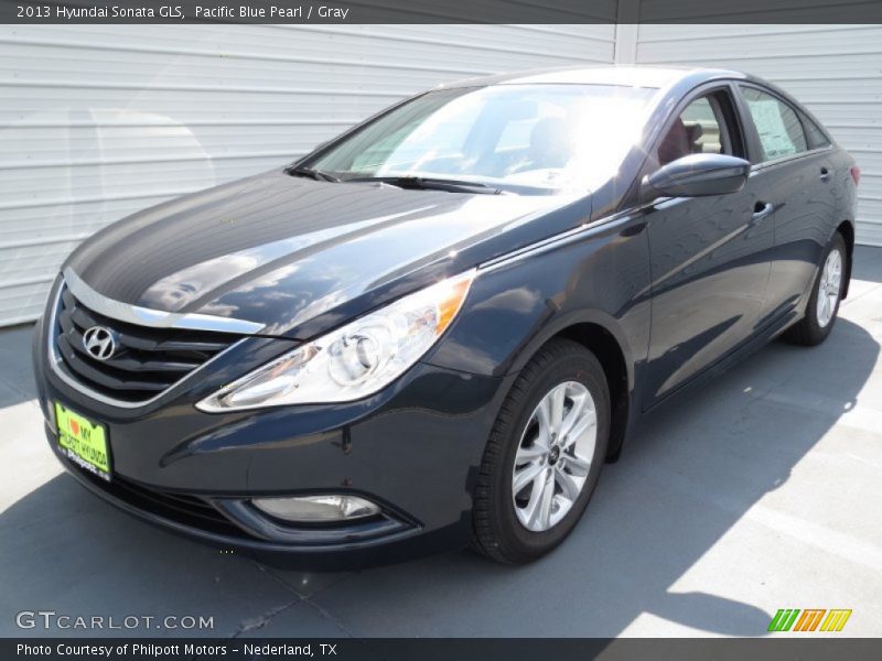 Pacific Blue Pearl / Gray 2013 Hyundai Sonata GLS
