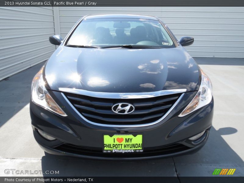 Pacific Blue Pearl / Gray 2013 Hyundai Sonata GLS