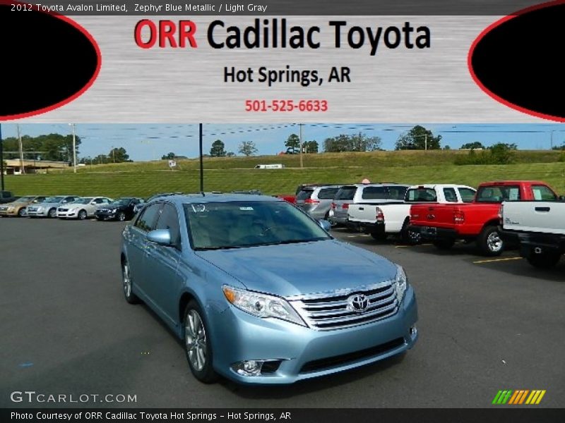 Zephyr Blue Metallic / Light Gray 2012 Toyota Avalon Limited